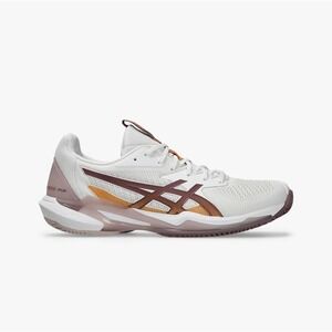 ASICS Gel SOLUTION Speed FF 3 Clay Tennis Shoes Womens White Mauve Orange Size 9
